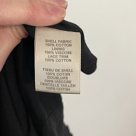 REBECCA TAYLOR Tie Embroidered Gauze Dress Black Geo Eyelet Boho Midi Fit Flare - Picture 11 of 16